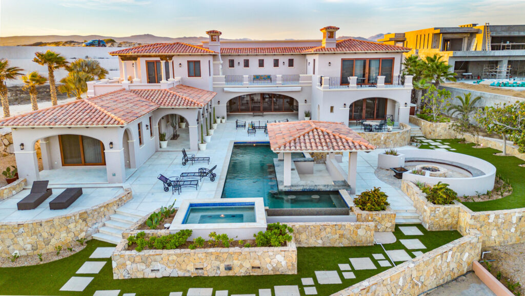 Cabo Golf Fundadores Villa Piedra - Fundadores, Puerto Los Cabos, blends modern and traditional design with unobstructed ocean for sale