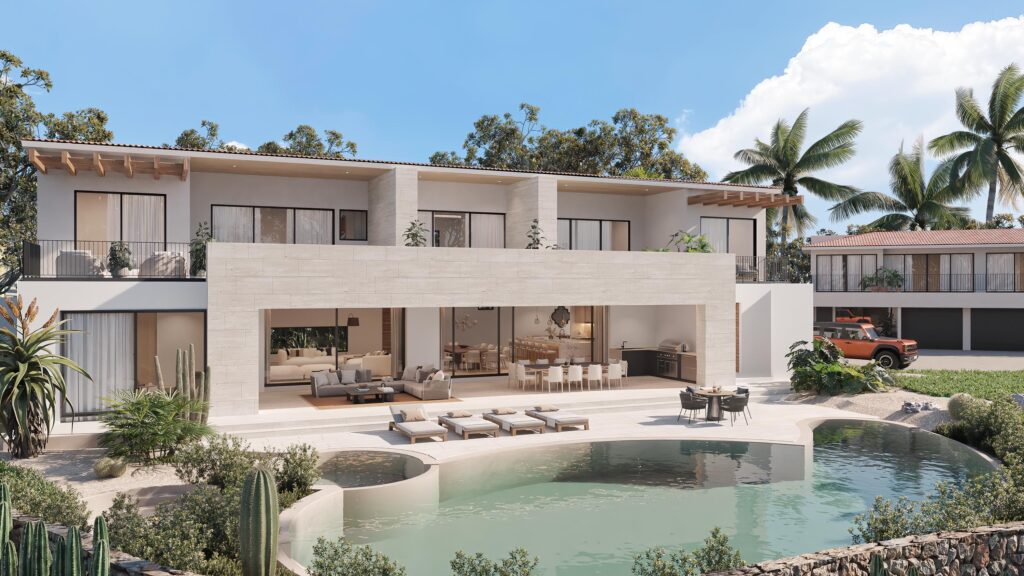 Cabo Golf La Caleta A once-in-a-generation legacy estate, never before on the market, this iconic beachfront residence offers incomparable prestige on the sands of Palmilla Bay, one of Cabo's most coveted and swimmable beaches. Set on a rare half-acre parcel directly on the water, the home features six bedrooms, six and a half baths, plus a full attached apartment, all executed in classic Palmilla style with timeless elegance and modern comfort. From the moment you enter, the architecture reveals its intention: a grand foyer flows effortlessly into an open living area and bar, framed by soaring ceilings and vast windows that disappear into the Baja breeze. The interiors dissolve into the outdoors, unveiling a dramatic terrace that cascades to a manicured lawn, infinity-edged pool, waterslide, spa, and expansive entertaining pavilion designed for unforgettable gatherings beneath the stars.The second level hosts two principal suites, each opening to a vast private terrace with sweeping for sale