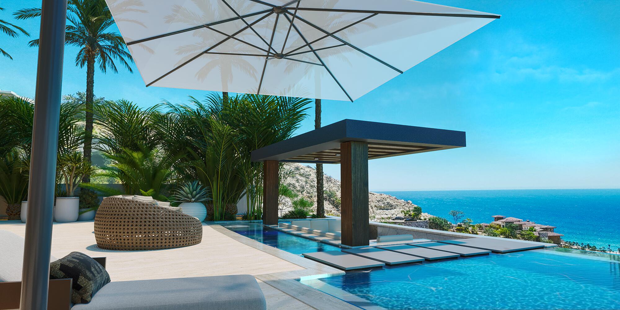 Cabo Golf Section 1- Las Colinas A true one-of-one, The Nivel Estate is a bold architectural statement where scale, craftsmanship, and innovation converge. Spanning 18,000 square feet of seamless indoor-outdoor living, the home was recently featured in The Wall Street Journal. Perched atop Querencia Golf and Beach Club, it commands sweeping 270-degree for sale