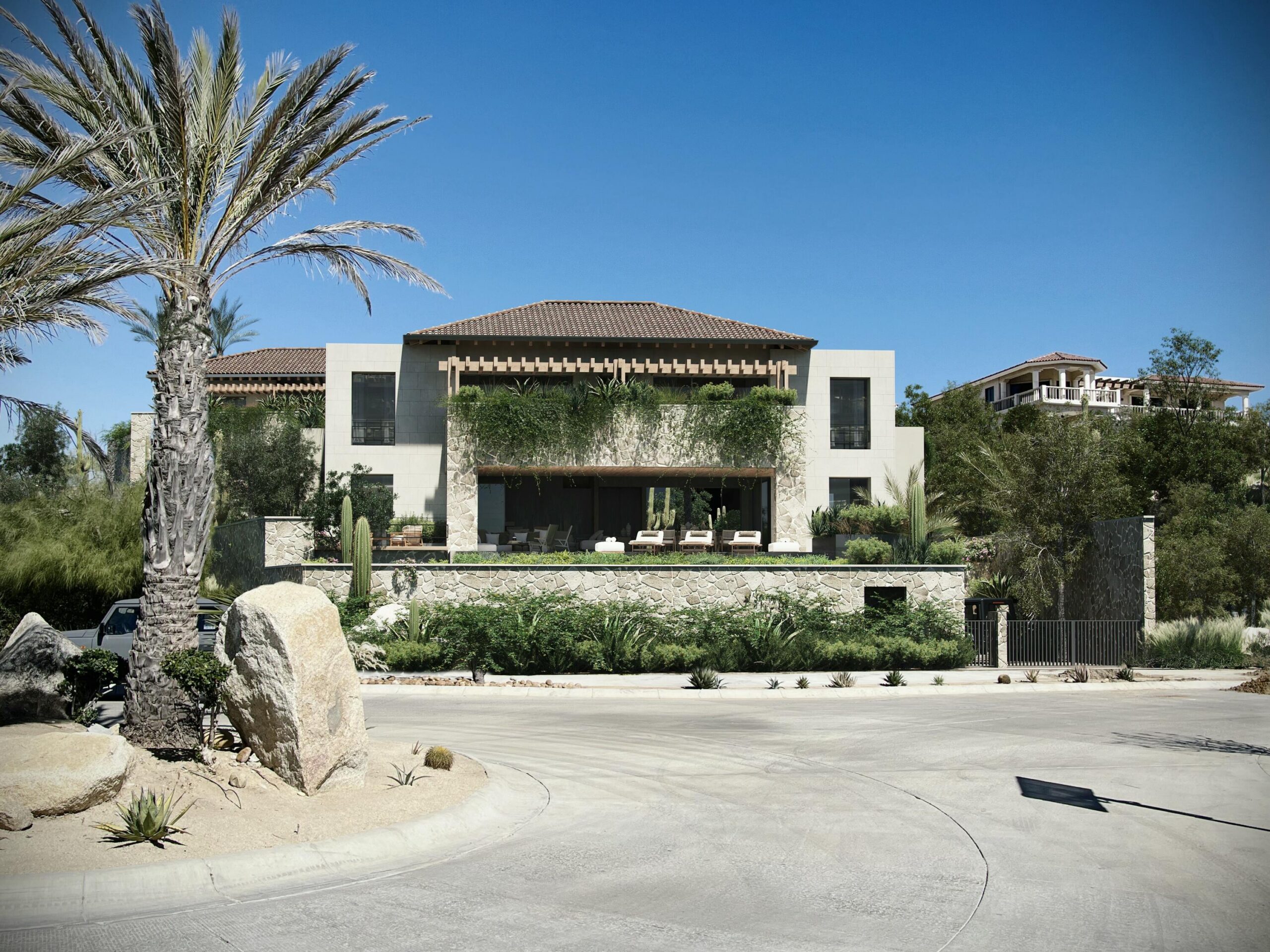 Cabo Golf Fundadores This spectacular luxury residence, designed by renowned architect Antonio Carrera, offers seven beautifully appointed bedrooms and generous outdoor living spaces--perfect for entertaining multiple generations of family or hosting an exclusive retreat.The home blends open architecture with expansive lounge areas and a stunning pool terrace that welcomes family and guests with the warmth of the morning sun.Private and exquisitely decorated, every detail has been thoughtfully curated to create a refined yet inviting atmosphere. The property offers multiple gathering spaces throughout, allowing both large groups and smaller parties to enjoy the home comfortably.For more intimate stays, the main interior level can be opened on its own, featuring two ocean- for sale