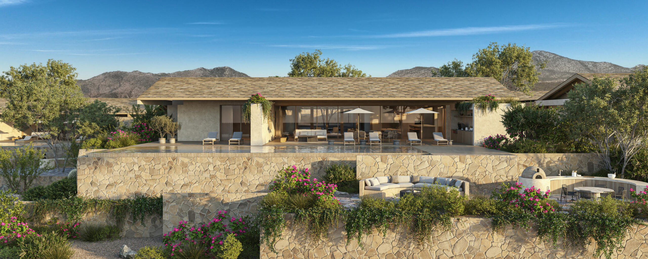 Cabo Golf Oasis Palmilla Located on the exclusive cul-de-sac of Palmilla Park, Casa Torote is one of four homes in this sough-after enclave.The residence features five en-suite bedrooms with private terraces. The gourmet kitchen connects to indoor and outdoor living spaces, including a veranda with a pool, spa, firepit, and dining areas overlooking golf, mountains, and ocean vistas. Additional highlights include a family room, two-car garage, smart home technology, and solar readiness. Perfectly located within Palmilla, it offers direct access to The Commons, Arroyo Park, El Once golf course, plus eligibility for memberships in Club Ninety-Six. for sale